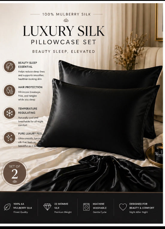 100% Mulberry Silk Ultra Luxe Beauty Pillowcase (22 Momme)